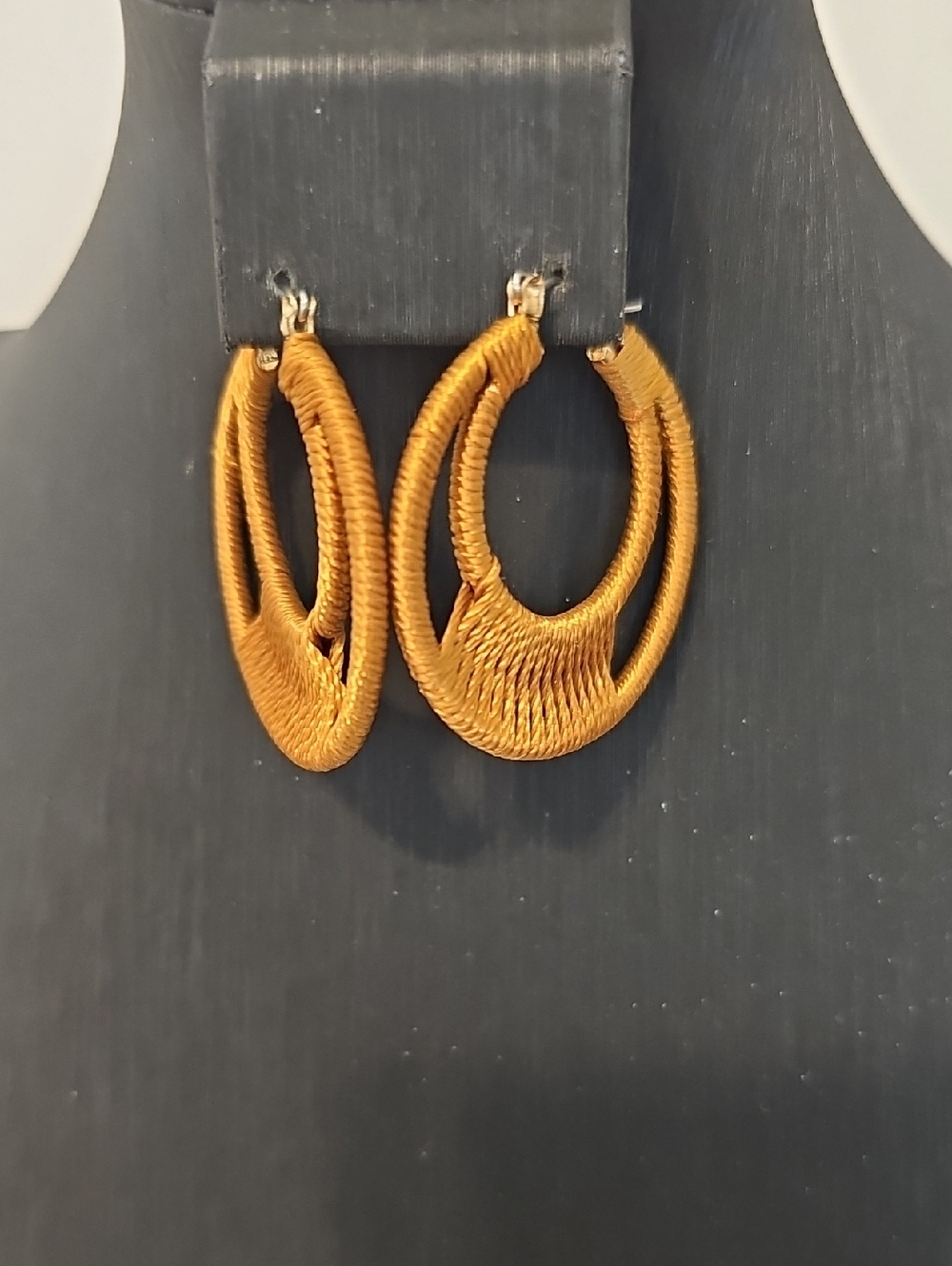 Handcrafted Golden Hoop Drop Earrings